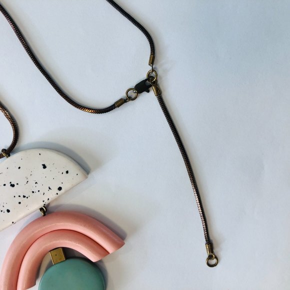 IEBIS Pink & Green Speckle Polymer Clay Necklace - Picture 8 of 11